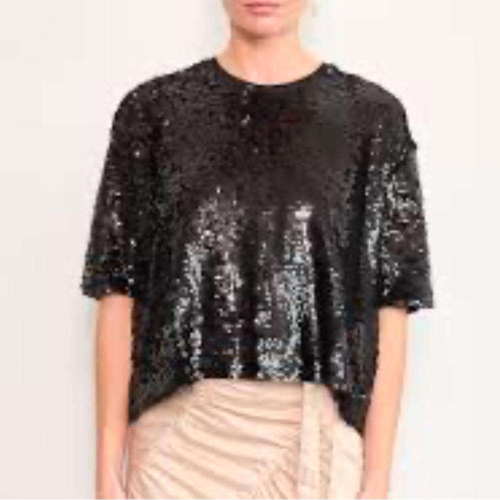 Shimmer Sequin Boy Shirt in Black